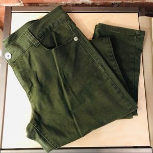 Olive Green 5 Pocket Jeans - 37" Inseam